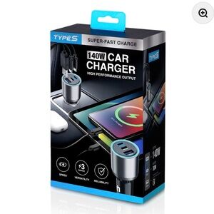 NWT TYPES 140W Super-Fast Charge Car Charger – Factory Sealed
